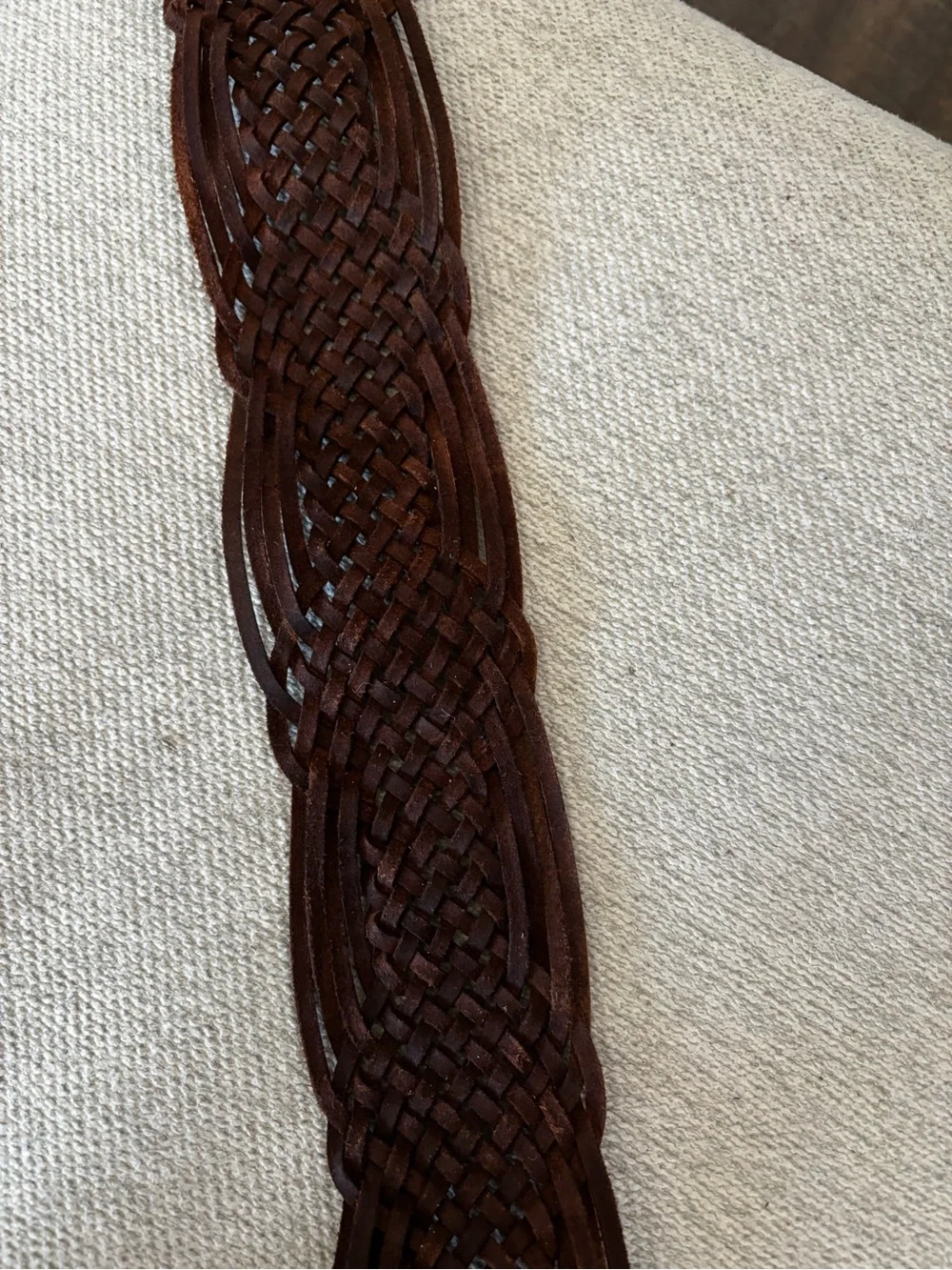 Brown Woven Leather unisex  Belt